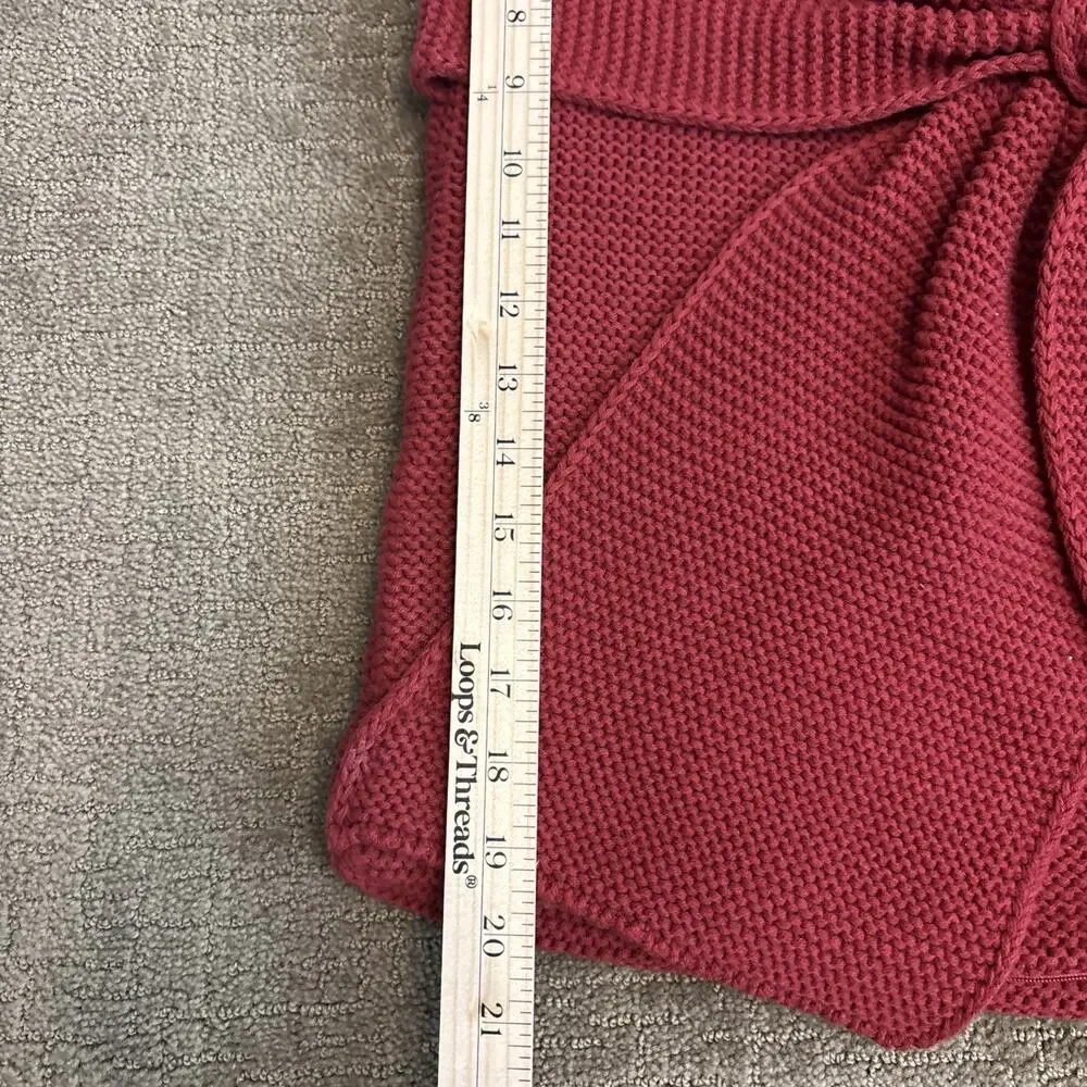 UGG Australia Oversized Knit Pillow 20x20‎ Red Bow Zipper Closure Heavy Holiday